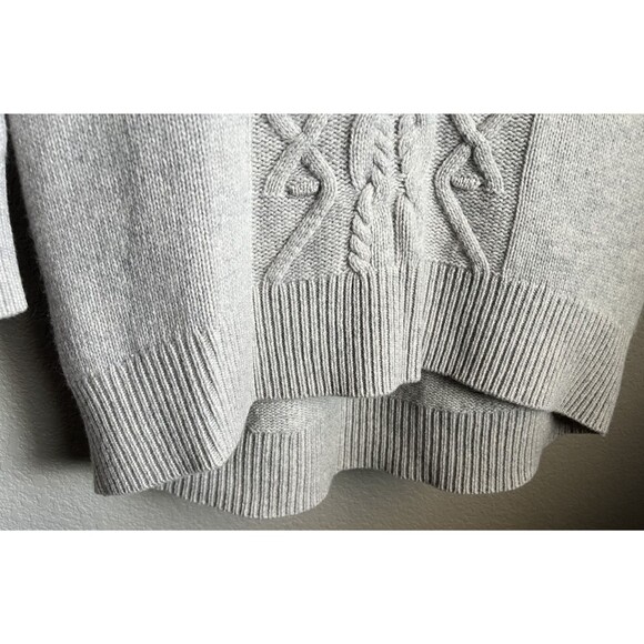 Garnet Hill Women's size XS 100% Cashmere Cable Knit Tunic Sweater - Gray - Picture 6 of 9